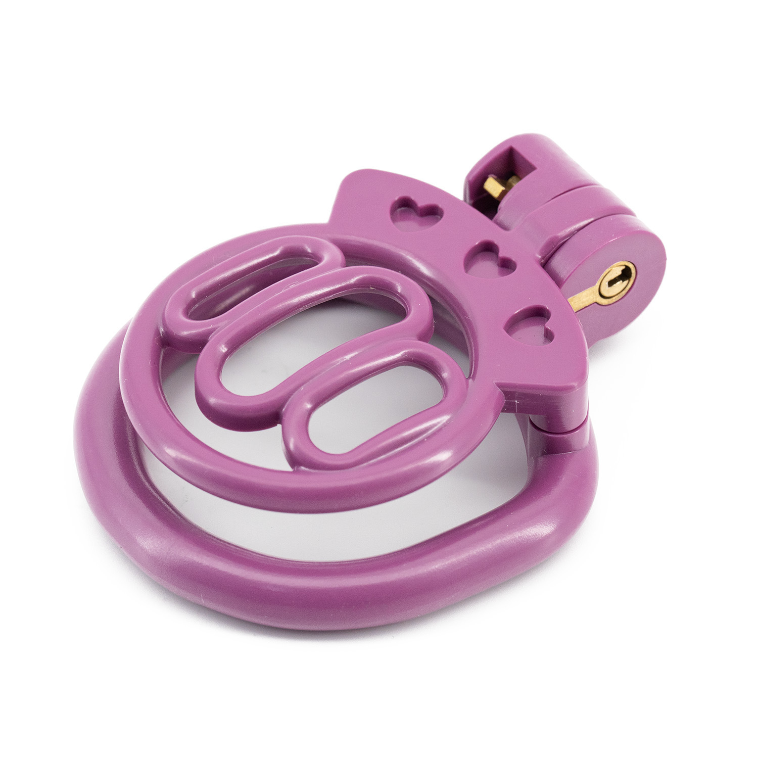 Plastic Flat Chastity Cage with 4 Rings - Transparent/Pink/Black/Purple/Blue/Orange