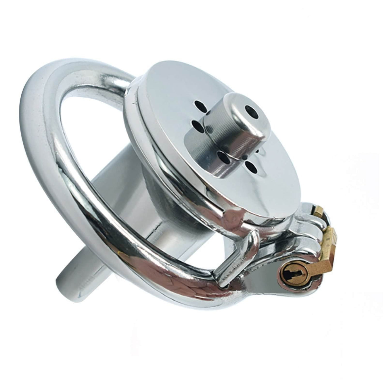 Flat Inverted Chastity Cage with Removable Stainless Steel Urethral Ca ...