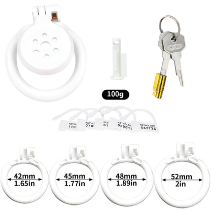 NEW Micro Flat Chastity Cage Belt with Metal Catheter-InvertedChastity