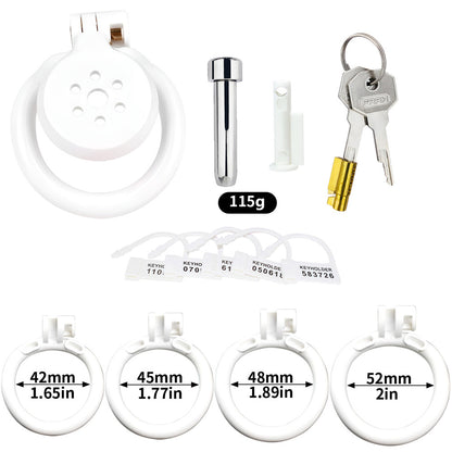 NEW Micro Flat Chastity Cage Belt with Metal Catheter-InvertedChastity