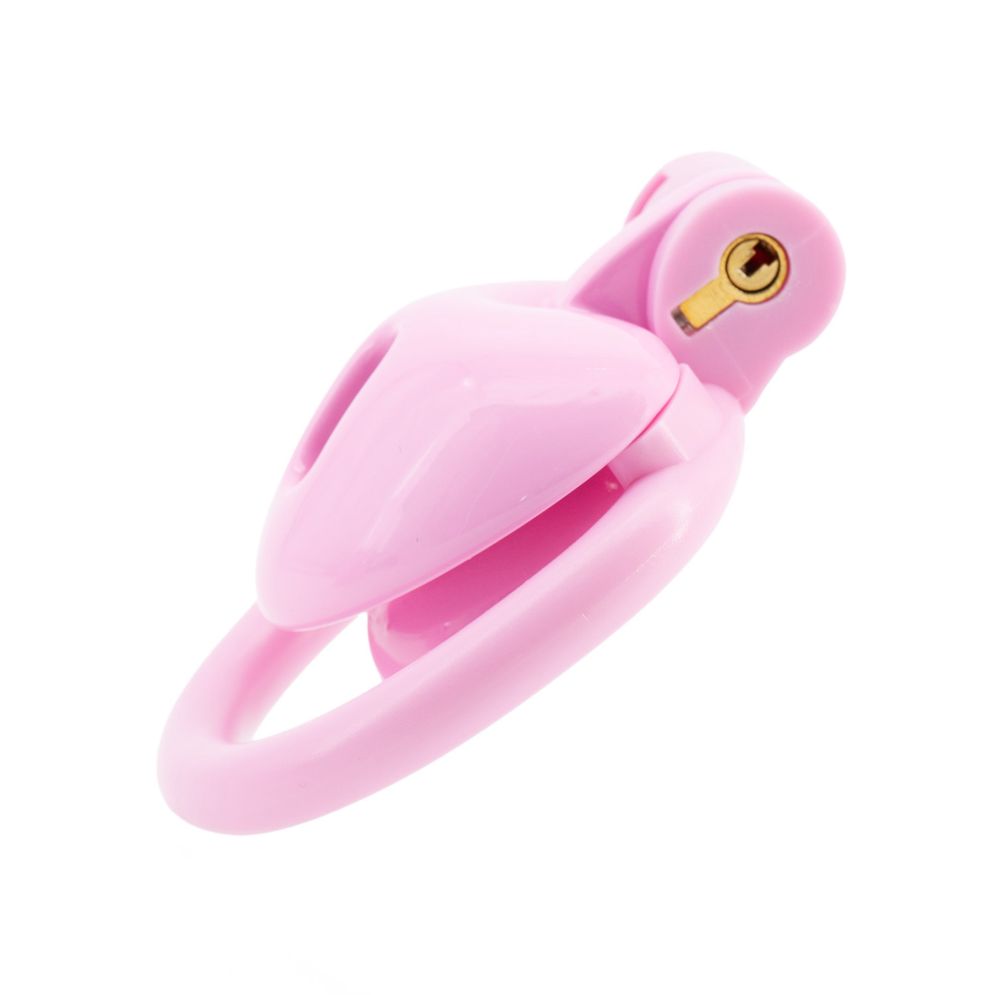 Black/Pink Heart-Shaped Flat & Inverted Chastity Cage Lightweight Plastic Negative Cock Cage