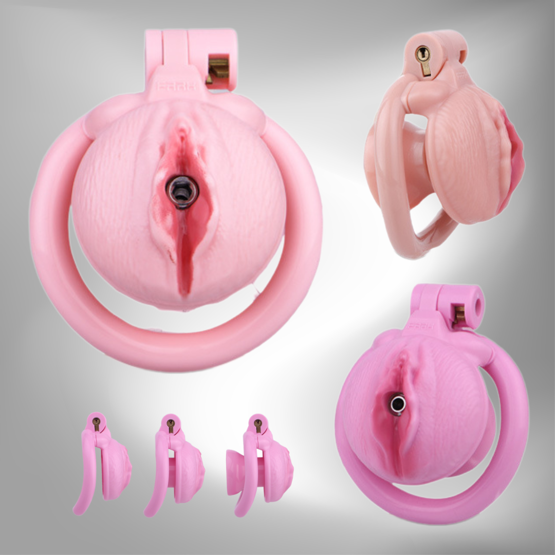 Realistic Clit Chastity Cage with Adjustable Inverted Plug Sissy Chastity Lock