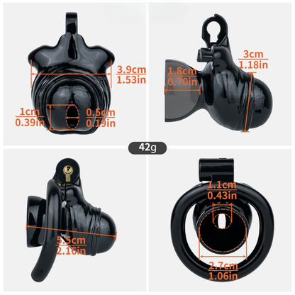 Cage de chasteté inversée noire réaliste pour homme