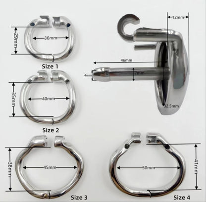 Inverted Chastity Cage Metal Urethral Catheter