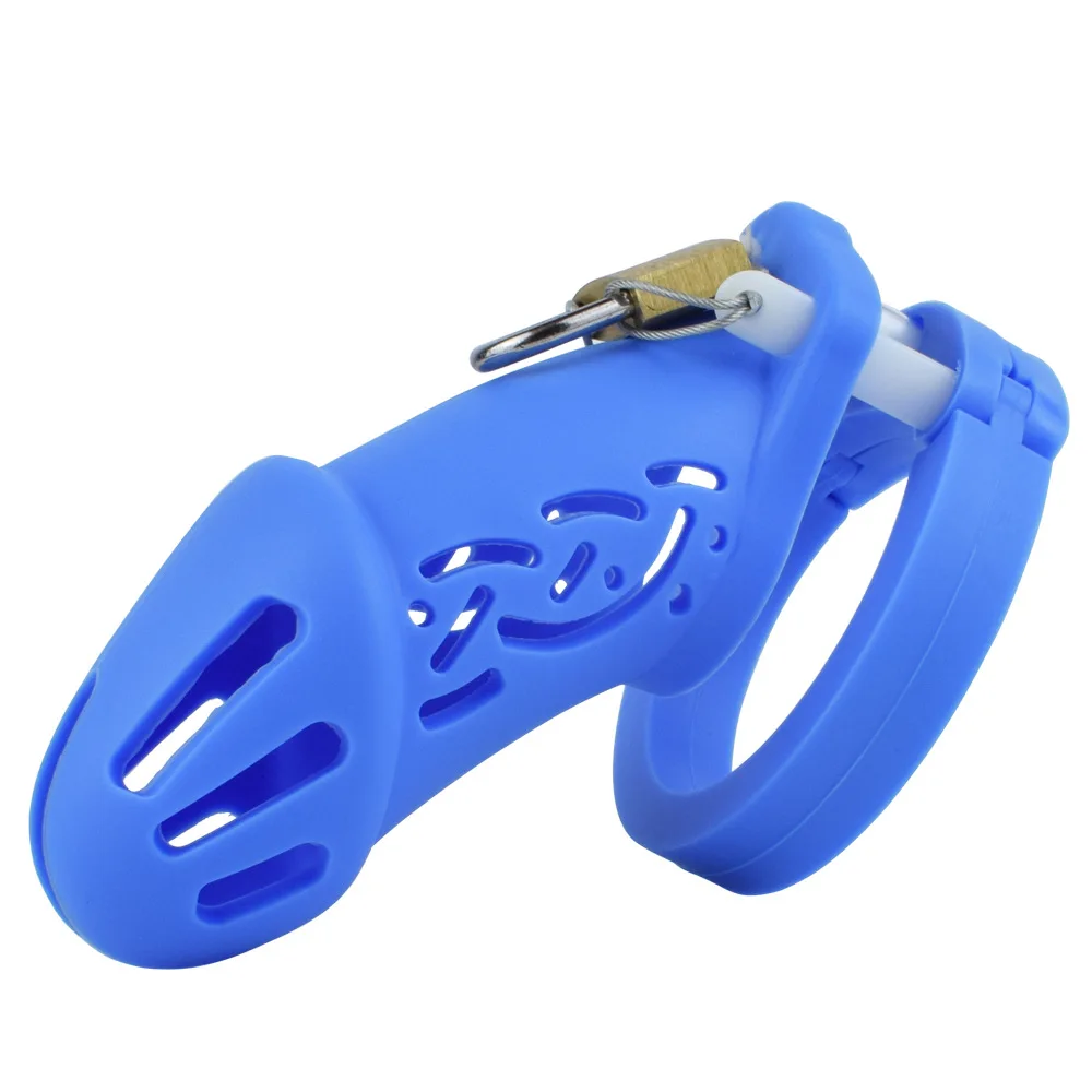 Cage de chasteté en silicone souple avec sangle - Multicolore