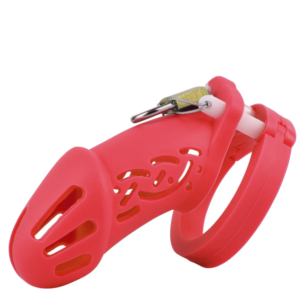 Cage de chasteté en silicone souple avec sangle - Multicolore