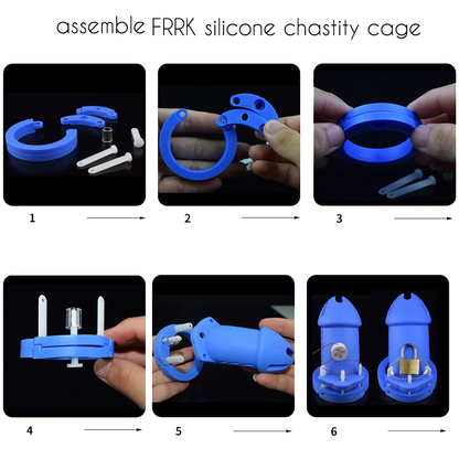 Cage de chasteté en silicone souple avec sangle - Multicolore