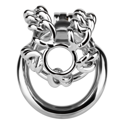 Slim & Heavy Chain Stainless Steel Chastity Cage Metal Cock Lock