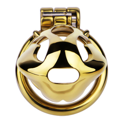 Gold Metal Cobra Chastity Cage - S/M/L