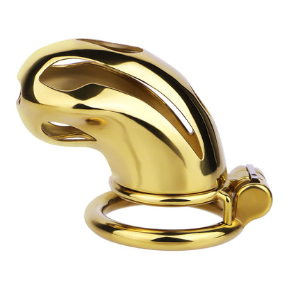 Gold Metal Cobra Chastity Cage - S/M/L