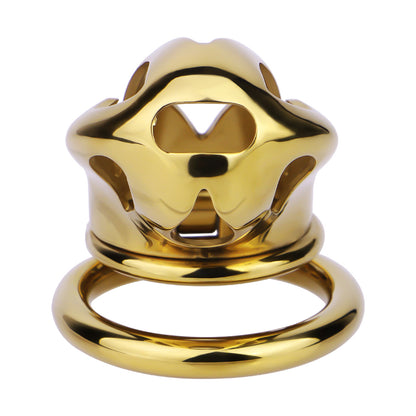 Gold Metal Cobra Chastity Cage - S/M/L