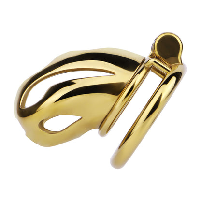 Gold Metal Cobra Chastity Cage - S/M/L