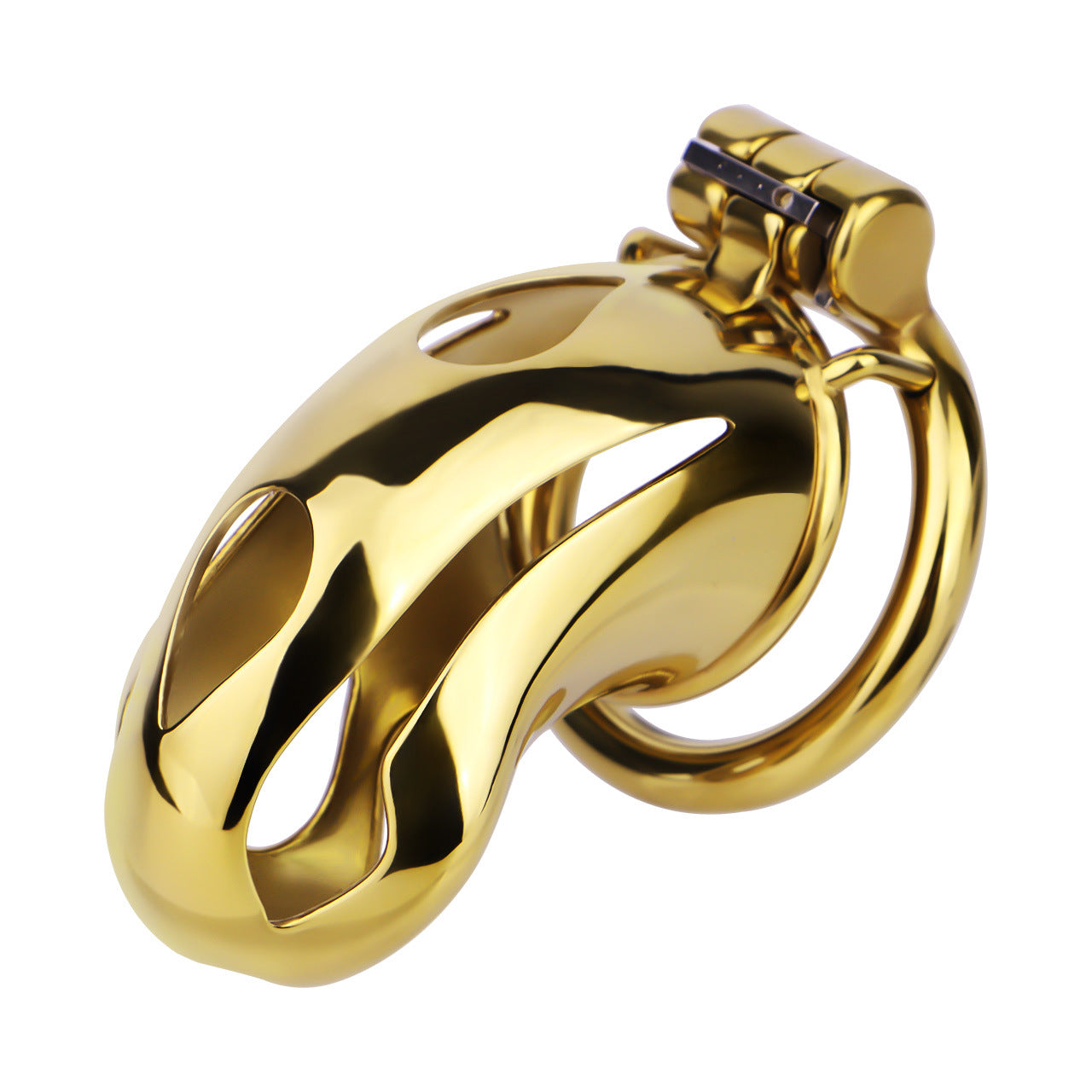 Gold Metal Cobra Chastity Cage - S/M/L