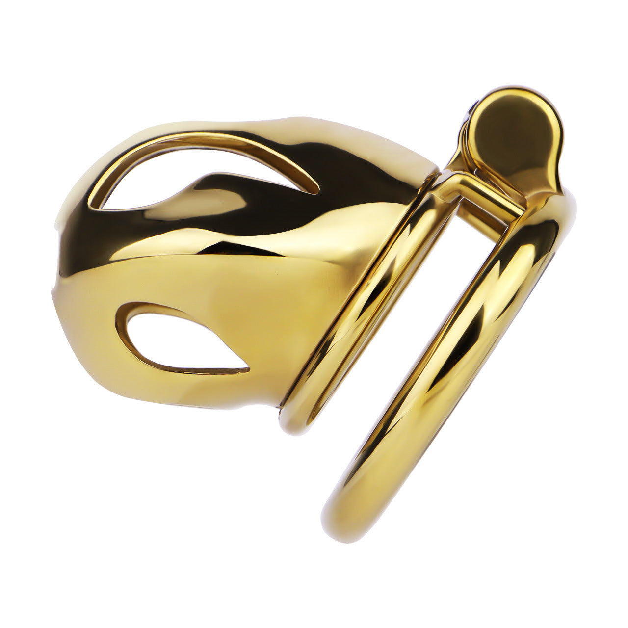 Gold Metal Cobra Chastity Cage - S/M/L