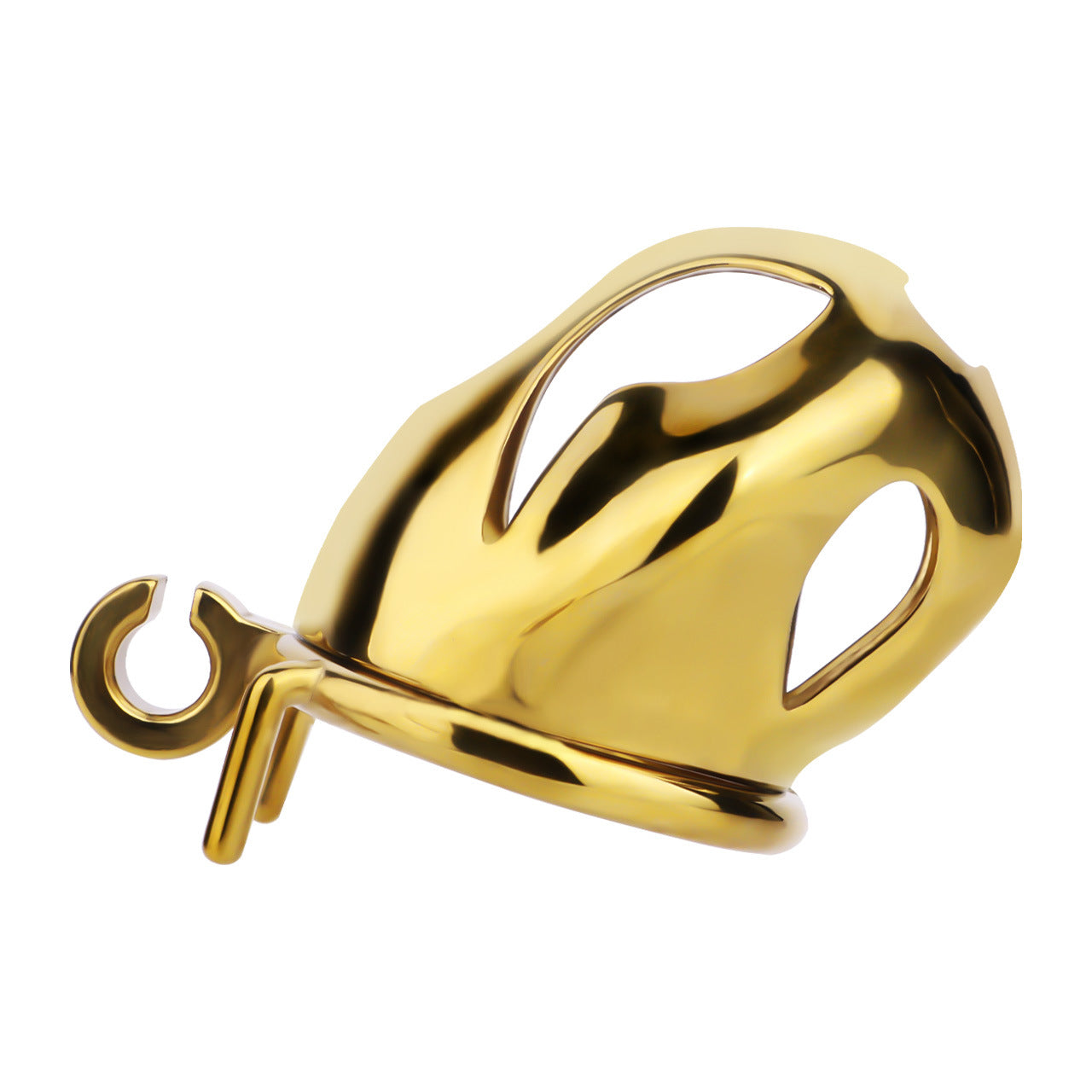 Gold Metal Cobra Chastity Cage - S/M/L