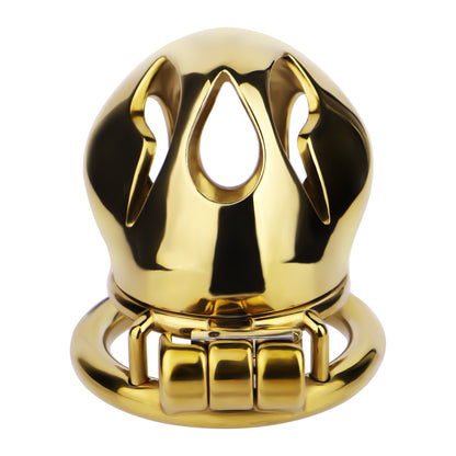 Gold Metal Cobra Chastity Cage - S/M/L