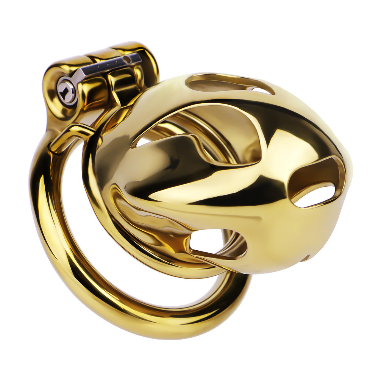 Gold Metal Cobra Chastity Cage - S/M/L