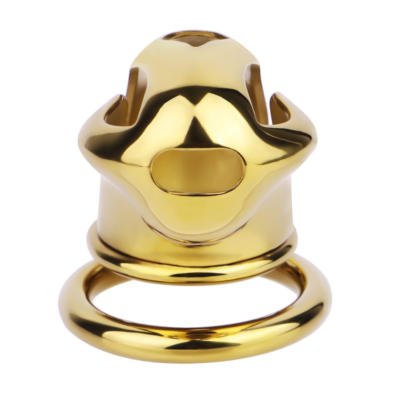 Gold Metal Cobra Chastity Cage - S/M/L
