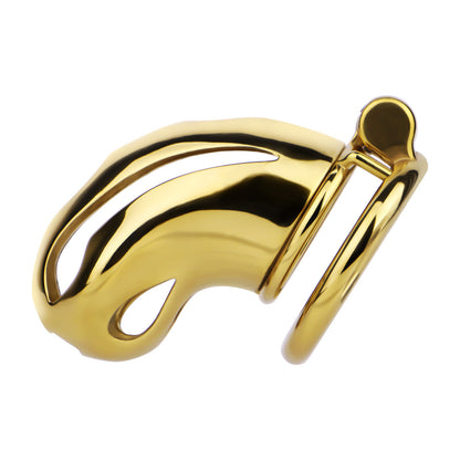 Gold Metal Cobra Chastity Cage - S/M/L