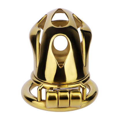 Gold Metal Cobra Chastity Cage - S/M/L