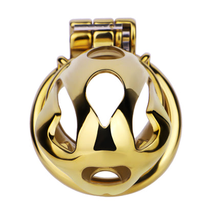 Gold Metal Cobra Chastity Cage - S/M/L