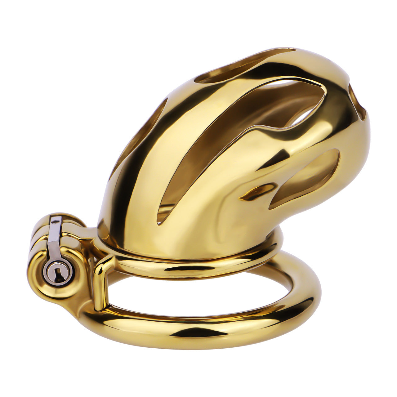 Gold Metal Cobra Chastity Cage - S/M/L