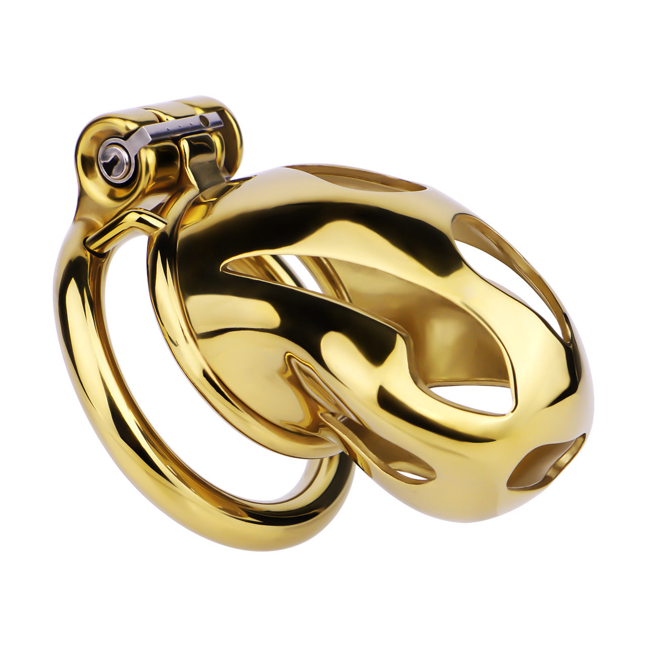 Gold Metal Cobra Chastity Cage - S/M/L