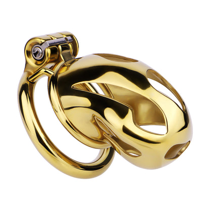 Gold Metal Cobra Chastity Cage - S/M/L
