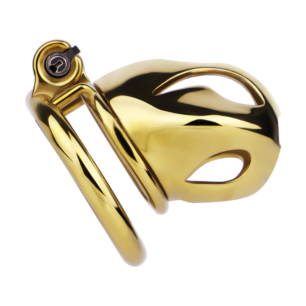 Gold Metal Cobra Chastity Cage - S/M/L