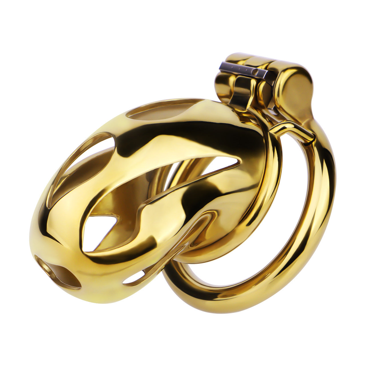 Gold Metal Cobra Chastity Cage - S/M/L