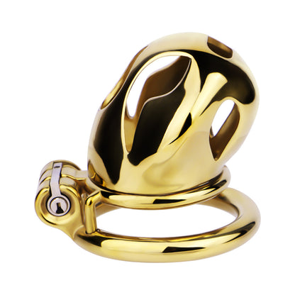 Gold Metal Cobra Chastity Cage - S/M/L
