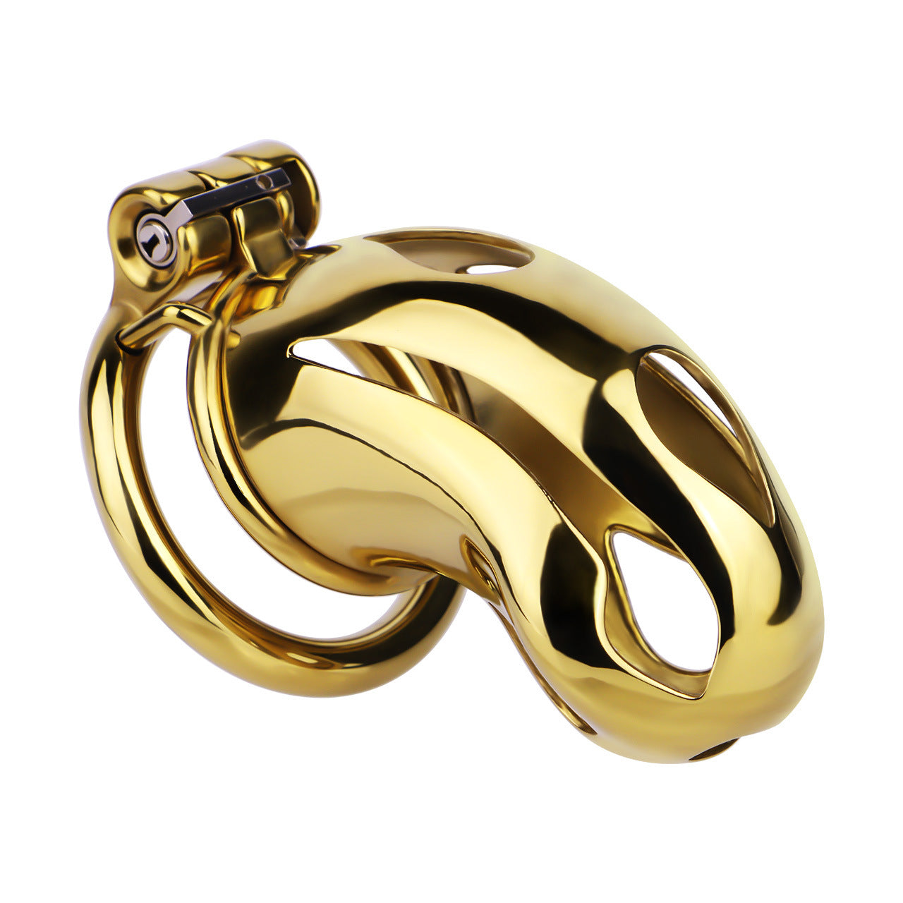Gold Metal Cobra Chastity Cage - S/M/L