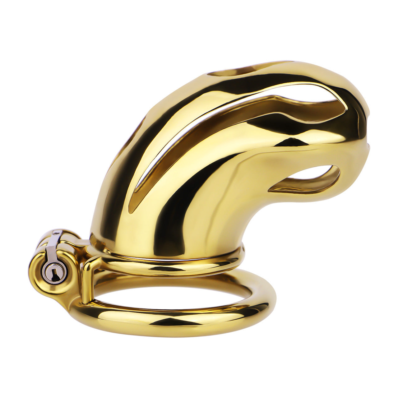 Gold Metal Cobra Chastity Cage - S/M/L