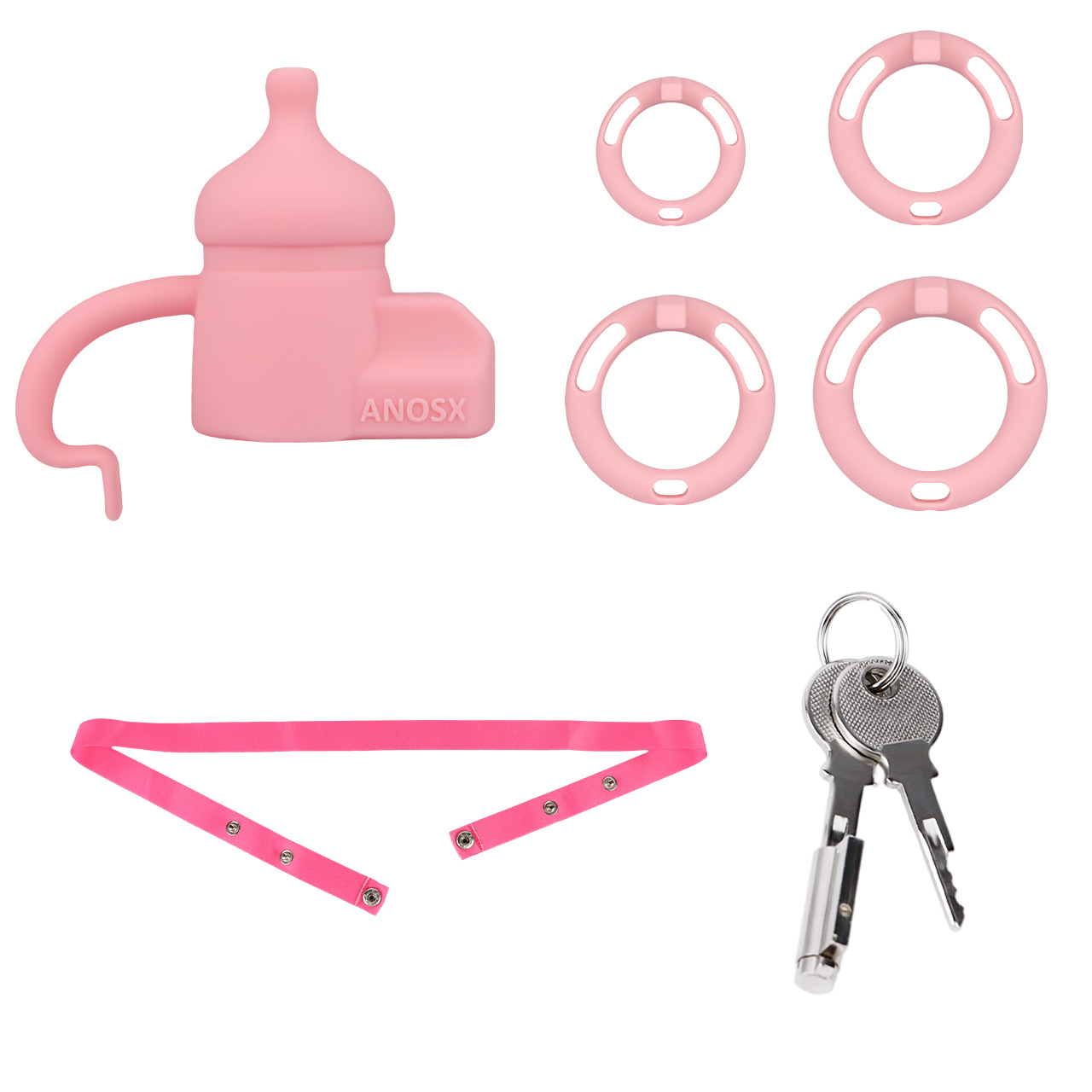 Silicone Baby Bottle Chastity Cage Soft Touch Comfy Cock Lock for Men and Sissy