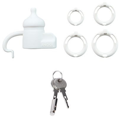 Silicone Baby Bottle Chastity Cage Soft Touch Comfy Cock Lock for Men and Sissy
