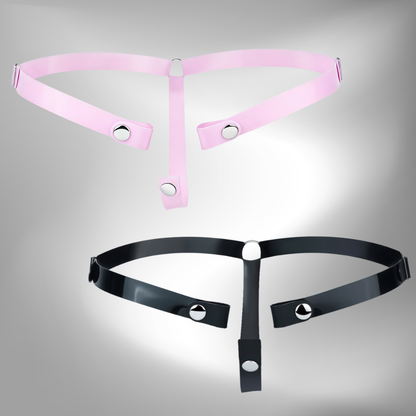 Soft Slicone Strap for Chastity Cages CockCage Belt for Men and Sissy - Light Pink & Black