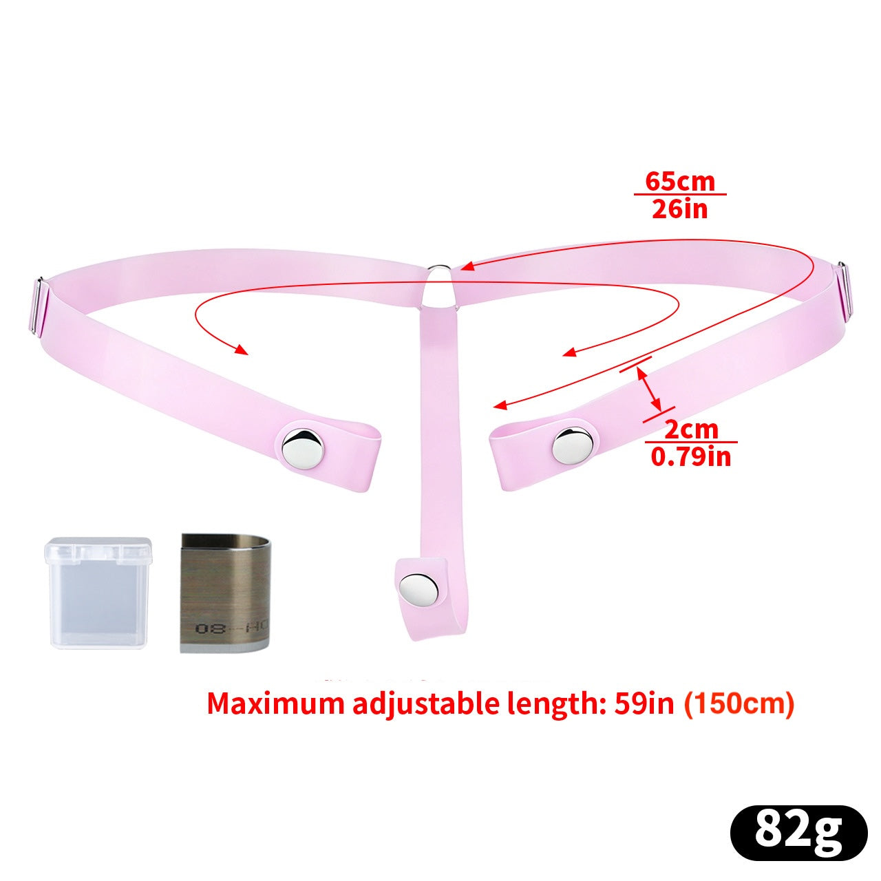 Soft Slicone Strap for Chastity Cages CockCage Belt for Men and Sissy - Light Pink & Black
