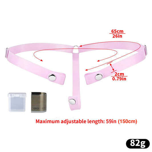 Soft Slicone Strap for Chastity Cages CockCage Belt for Men and Sissy - Light Pink & Black