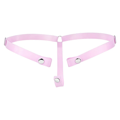 Soft Slicone Strap for Chastity Cages CockCage Belt for Men and Sissy - Light Pink & Black