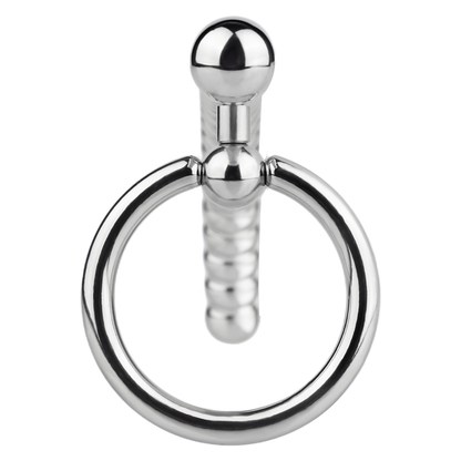 Stainless Steel PA Urethral Sounding Rod with Rotating Glans Ring for Men BDSM Sex Torment Toy