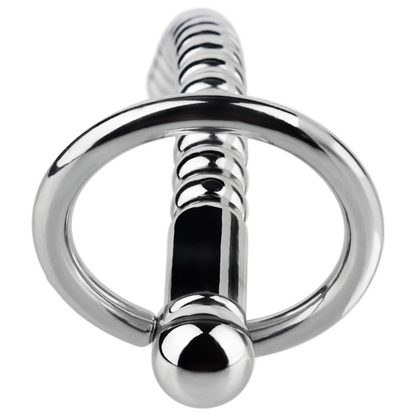 Stainless Steel PA Urethral Sounding Rod with Rotating Glans Ring for Men BDSM Sex Torment Toy