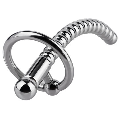Stainless Steel PA Urethral Sounding Rod with Rotating Glans Ring for Men BDSM Sex Torment Toy