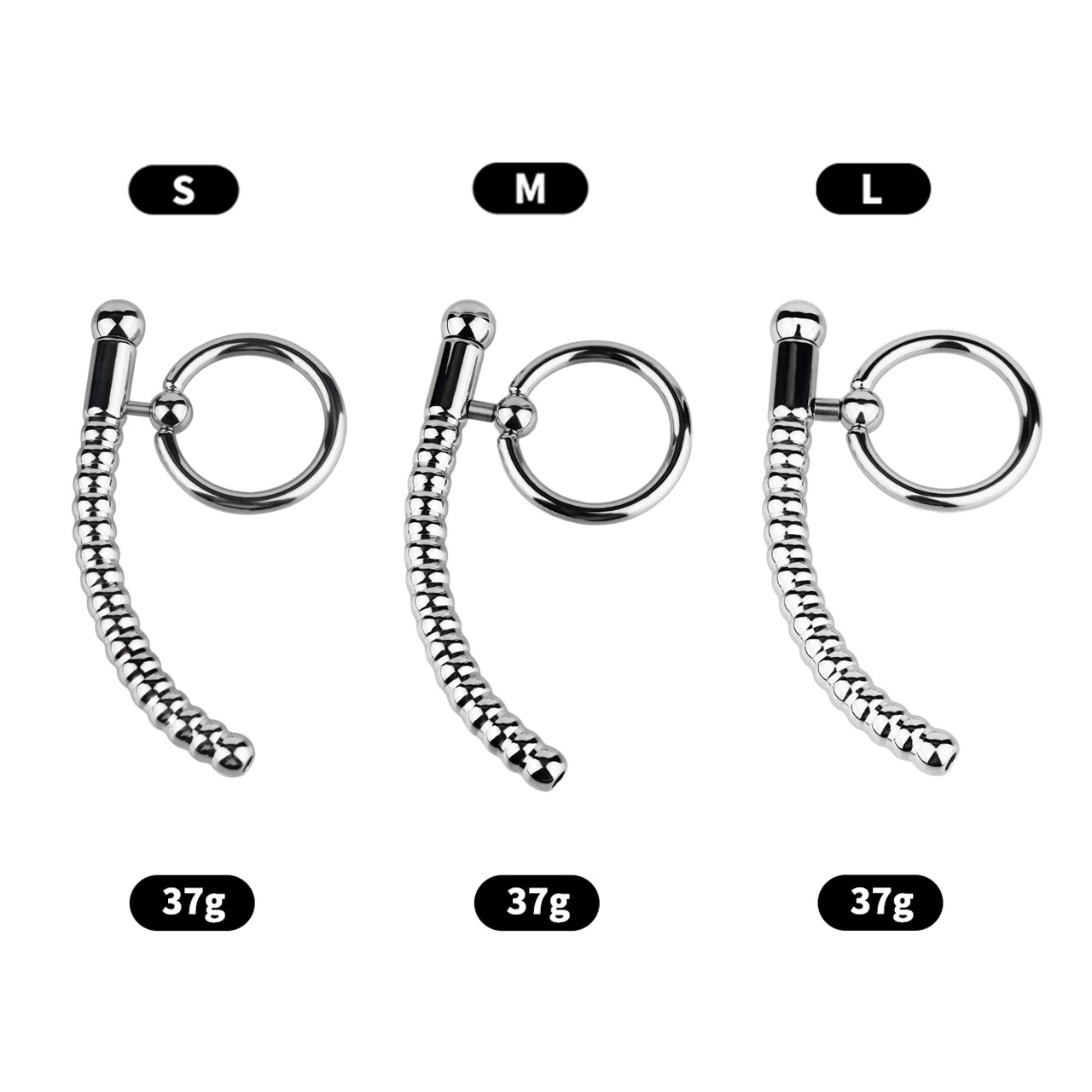 Stainless Steel PA Urethral Sounding Rod with Rotating Glans Ring for Men BDSM Sex Torment Toy
