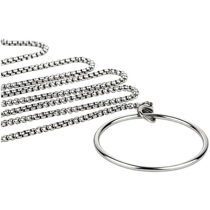 Cage de chasteté plate en acier inoxydable avec laisse à chaîne amovible