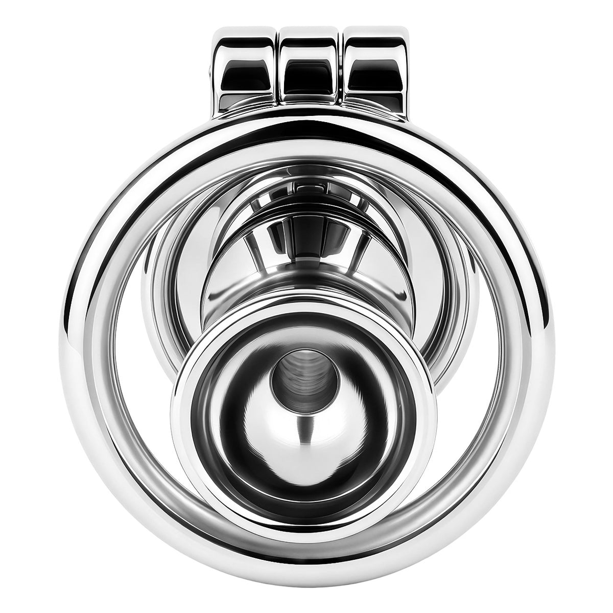 Flat & Inverted  Stainless Steel Chastity Cage - Small to Large Inverted Plugs