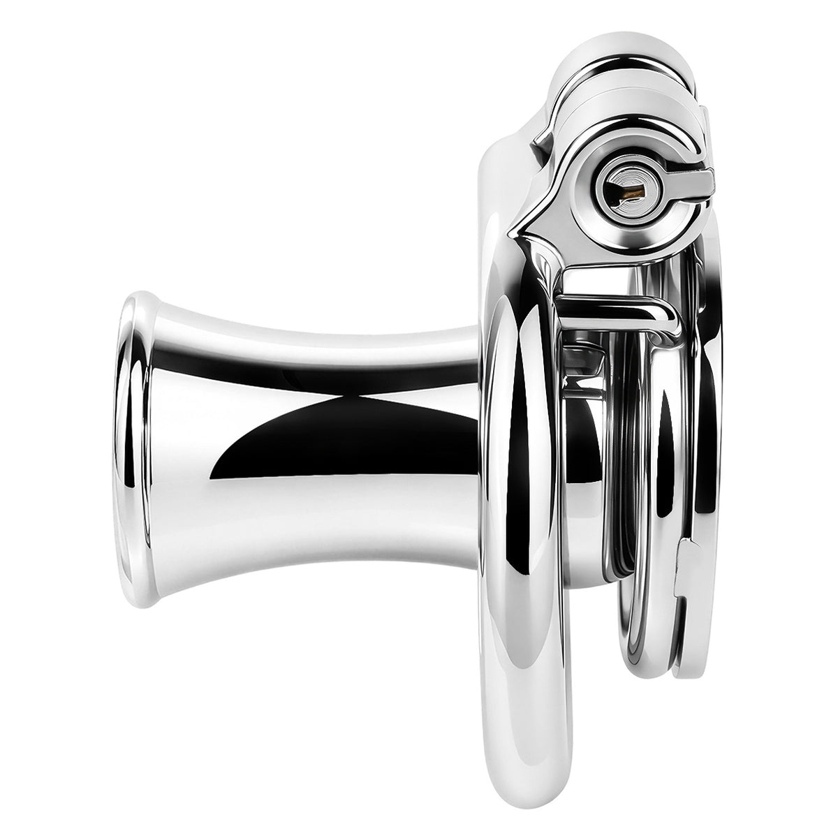 Flat & Inverted  Stainless Steel Chastity Cage - Small to Large Inverted Plugs