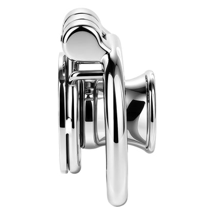 Flat & Inverted  Stainless Steel Chastity Cage - Small to Large Inverted Plugs