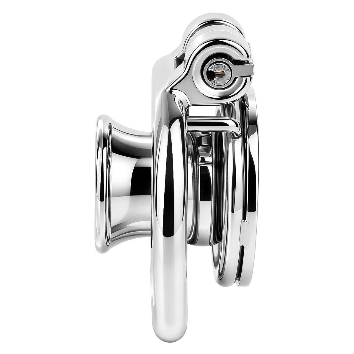 Flat & Inverted  Stainless Steel Chastity Cage - Small to Large Inverted Plugs