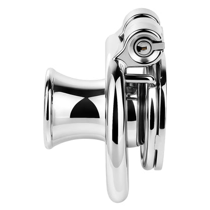 Flat & Inverted  Stainless Steel Chastity Cage - Small to Large Inverted Plugs