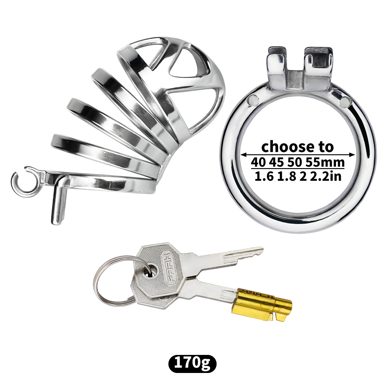 Hollow Cobra Male Chastity Cage - S/M/L/XL Cage Sizes Metal Cock Cage for Men